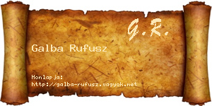 Galba Rufusz névjegykártya